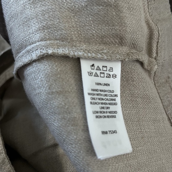 Jones New York Linen Jacket Taupe Utility Button Front Lightweight Women's M - Picture 5 of 6